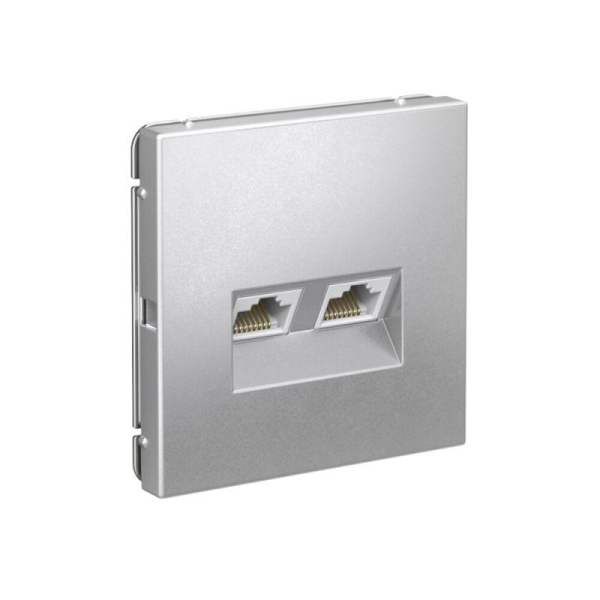 Розетка компьютерная 2-м ArtGallery RJ45 + RJ45 кат.5E механизм алюм. SE GAL000385