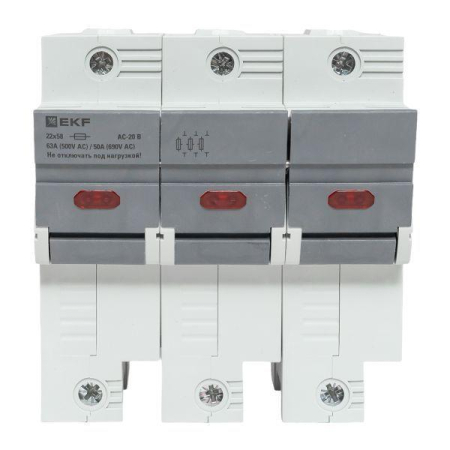 Предохранитель-разъединитель DF 22х58 3п (тип ПВЦ) EKF df223-e