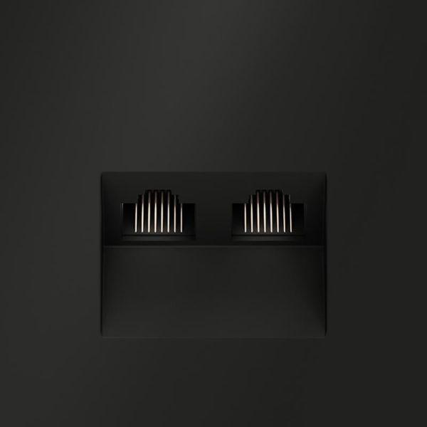 Розетка компьютерная 2-м СП S70 RJ45 + RJ45 кат.6 механизм черн. матов. Voltum VLS060208