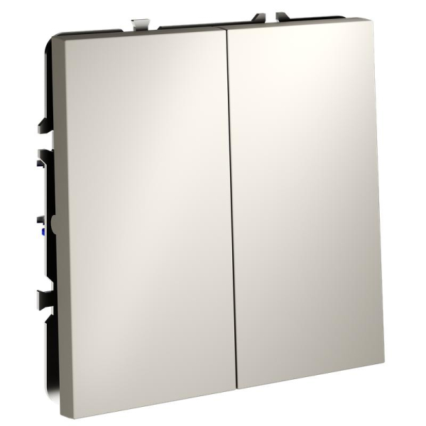 Переключатель перекрестный 2-кл. СП S70 10А механизм кашемир Voltum VLS020503