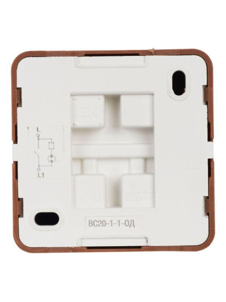 Выключатель 1-кл. ОП Октава 10А IP20 ВС20-1-1-ОД с индикацией дуб GENERICA EVO11-K04-10-DC