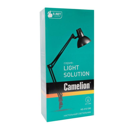 Светильник настольный KD-312 40Вт E27 230В струбцина черн. Camelion 10999