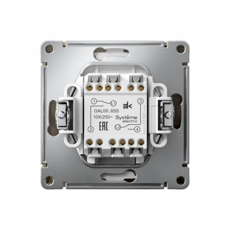 Переключатель 2-кл. ArtGallery 10AX быстрозажим. клем. механизм шампань SE GAL000565S