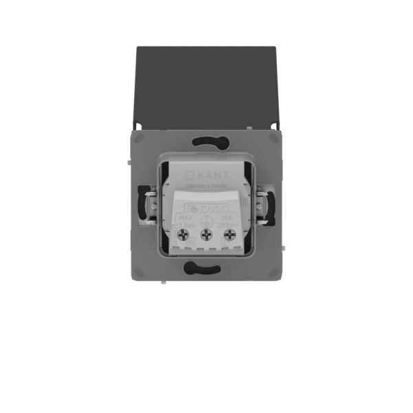 Розетка силовая KANT IP44 2P+E защ. шторки с крышкой черн. уголь DKC 7012013