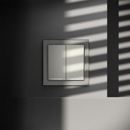 Переключатель проходной 2-кл. СП S70 10А с подсветкой механизм сталь Voltum VLS020405