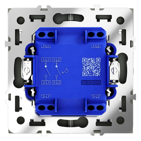 Выключатель 2-кл. СП S70 10А с самовозвратом механизм черн. матов. Voltum VLS020608