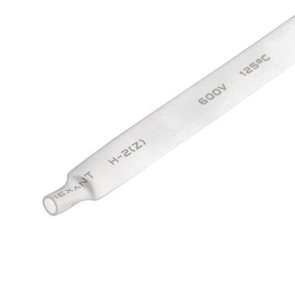 Трубка термоусадочная ТУТ нг 8.0/4.0 бел. 1м REXANT 20-8001