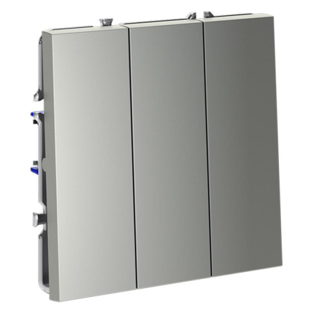 Выключатель 3-кл. СП S70 10А механизм сталь Voltum VLS030105