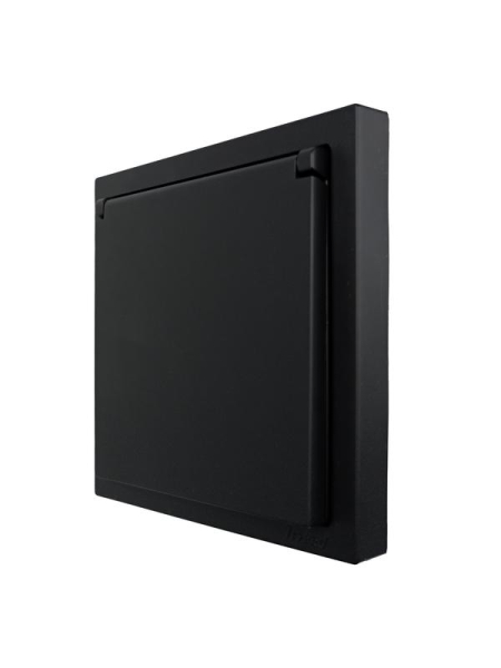 Розетка 1-мест. с/з с крышкой ПБТ СП ZIMA IP20 16А безвинт. зажим черн. бархат LEZARD 704-4288-123BQC