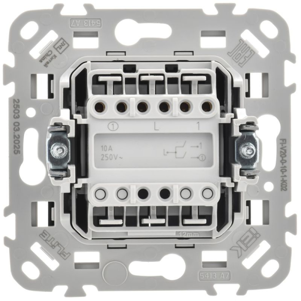 Выключатель 2-кл. СП FLITE ВС12-1-0-ФлЧ 10А механизм черн. IEK FI-V20-0-10-1-K02