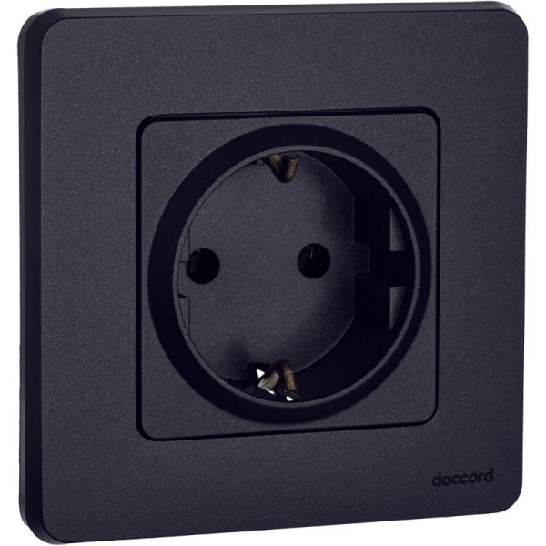 Розетка 1-м СП Inspiria 16А IP20 250В 2P+E немецк. стандарт механизм антрацит IEK 673723