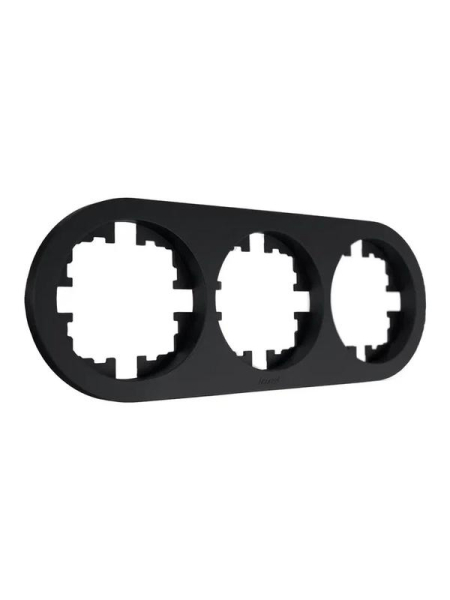 Рамка 3-м OSEN горизонт. круглая черн. бархат LEZARD 744-4200-148