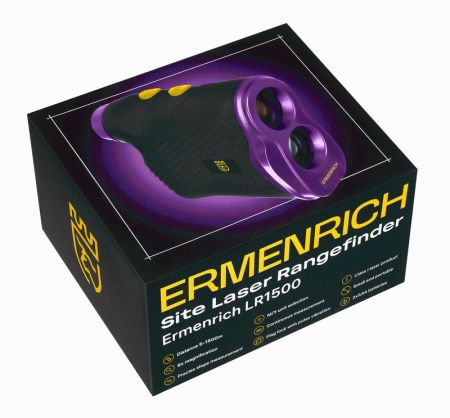 Дальномер лазерный строительный LR1500 фиолет. Ermenrich 84085