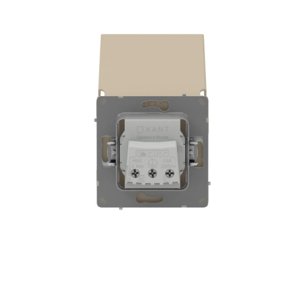 Розетка силовая KANT IP44 2P+E защ. шторки с крышкой ванильн. марципан DKC 7015013