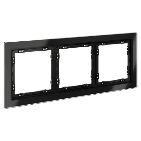 Рамка 3-м S70 стеклян. черн. Voltum VLS110308