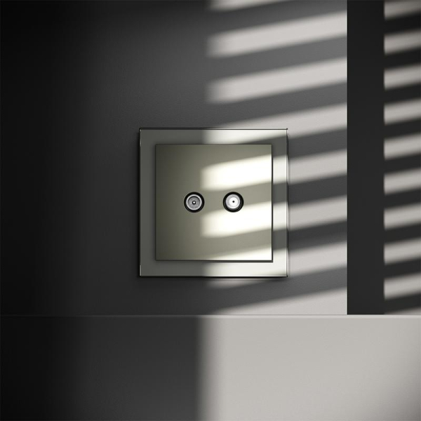 Розетка телевизионная оконечная TV + SAT 2-м СП S70 механизм сталь Voltum VLS060405