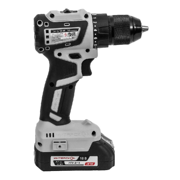 Дрель-шуруповерт аккумуляторная бесщеточн. ДА-13/18В 50 Li-ion АПИ (кейс 2 аккум. 2А.ч ЗУ) ИНТЕРСКОЛ 776.2.2.70