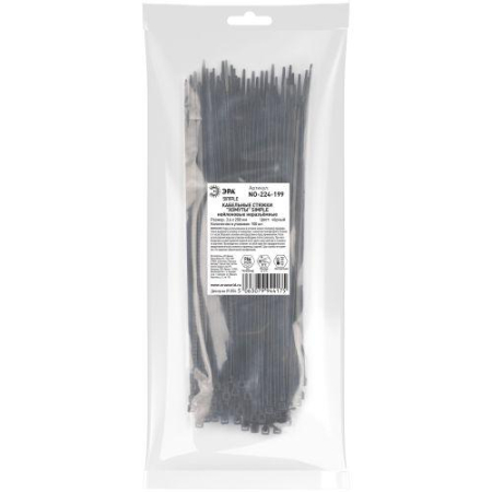 Хомут кабельный Simple 3.6х200 черн. NO-224-199 (уп.100шт) Эра Б0066033