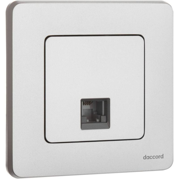 Розетка телефонная Inspiria RJ11 механизм алюм. IEK 673822