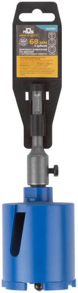 Коронка кольцевая по бетону алмазная безударная в сборе SDS-PLUS 5 зубьев 68мм MOS 33472М