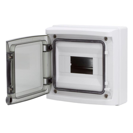 Щиток настенный 8мод. IP65 с дверцей с клеммн. блоком 63А сер. DKC RB08W6TGD