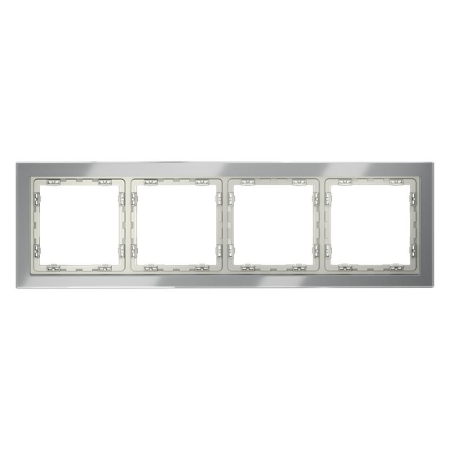 Рамка 4-м S70 стеклян. сталь Voltum VLS110405