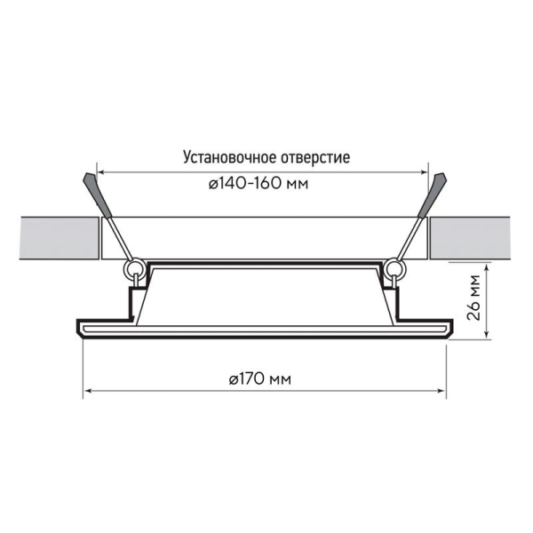 Светильник светодиодный PLED DL7 WH Downlight 18Вт 4000К 170х26мм IP54 ДВО встраив. Pro JazzWay 5046658
