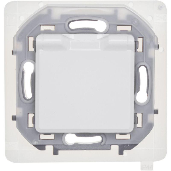 Розетка 1-м СП Inspiria 16А IP44 250В 2P+E защ. шторки с крышкой немецк. стандарт механизм бел. IEK 673740