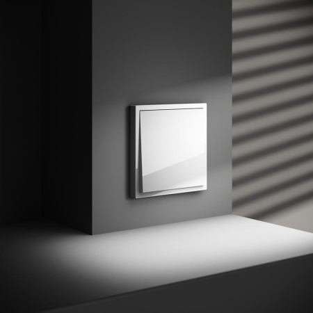 Переключатель проходной 1-кл. СП S70 10А механизм бел. глянцевый Voltum VLS010301