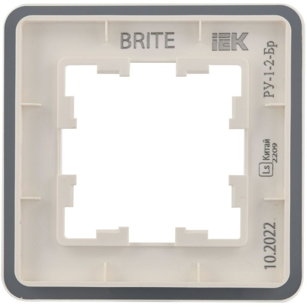 Рамка 1-м BRITE РУ-1-2-Бр стекло бел. RE IEK BR-M12-G-41-K01