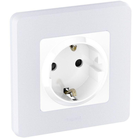 Розетка 1-м СП Inspiria 16А IP20 250В 2P+E защ. шторки немецк. стандарт механизм бел. IEK 673730