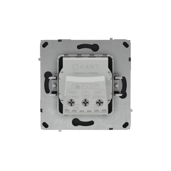 Розетка силовая KANT 2P+E защ. шторки черн. уголь DKC 7012003