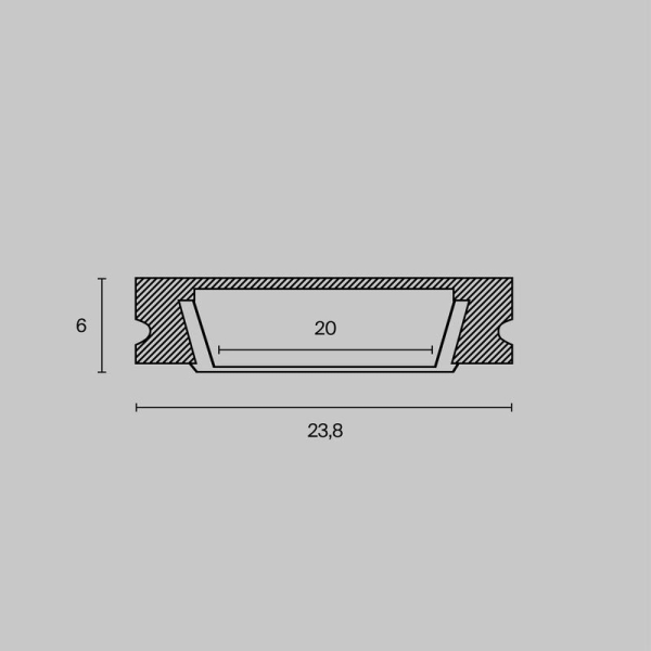 Профиль накладной 24х6 алюм. Maytoni ALM002S-2M