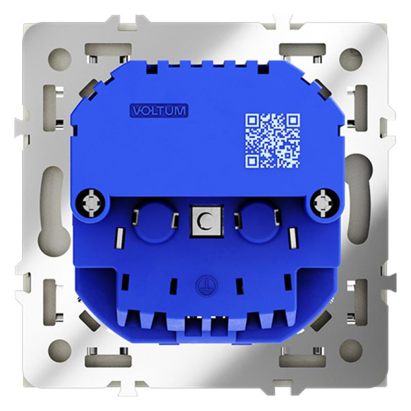 Розетка 1-м СП S70 16А с USB A+A с заземл. защ. шторки механизм сталь Voltum VLS040405