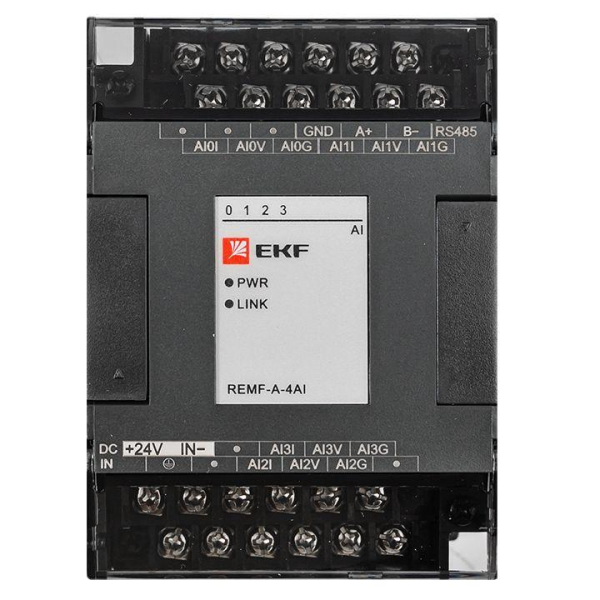 Модуль аналогового ввода REMF 4 PRO-Logic (без поверки) EKF REMF-A-4AI