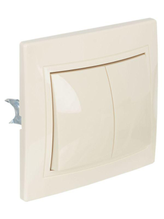 Выключатель 2-кл. СП Кварта 10А IP20 ВС10-2-0-ККм крем. GENERICA EVK20-K33-10-DM