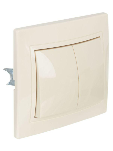 Выключатель 2-кл. СП Кварта 10А IP20 ВС10-2-0-ККм крем. GENERICA EVK20-K33-10-DM