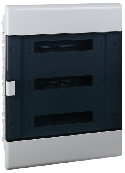 Щиток Тусо скрытая проводка на 54 модуля с дверцей 645х464х116мм (серый с прозр. дверцей) Ruvinil 68154СП