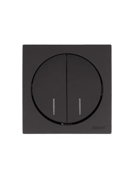 Выключатель 2-кл. СП OSEN 10А IP20 с подсветкой механизм черн. бархат LEZARD 743-4288-112