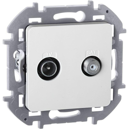 Розетка телевизионная TV/SAT Inspiria с топологией "звезда" механизм бел. IEK 673880