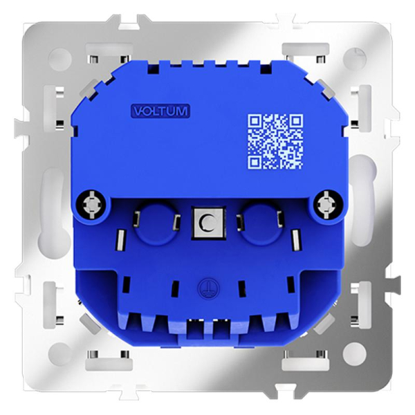Розетка 1-м СП S70 16А с USB A+A с заземл. защ. шторки механизм бел. матов. Voltum VLS040402