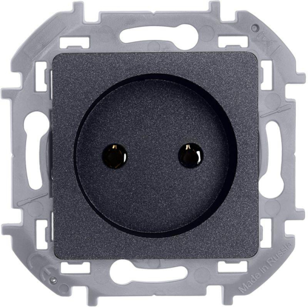Розетка 1-м СП Inspiria 16А IP20 250В 2P механизм антрацит IEK 673713