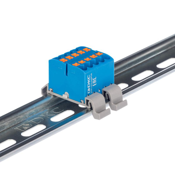 Блок распределительный зажим push-in 10 точек подключения 2.5кв.мм син. DKC DTP1-010-04SPUB