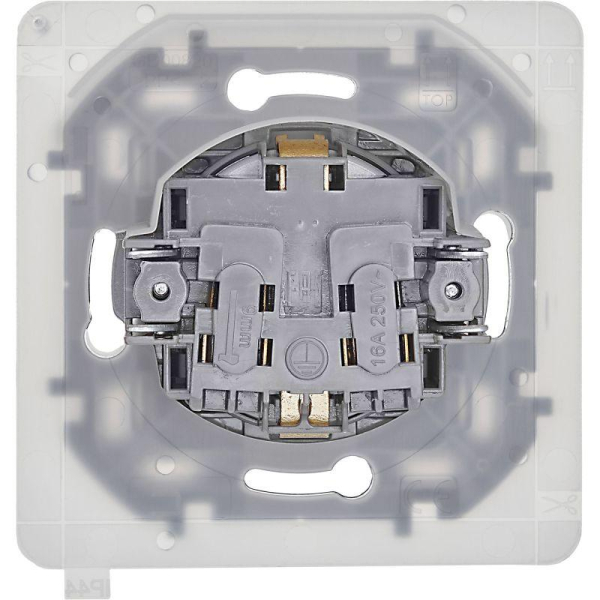 Розетка 1-м СП Inspiria 16А IP44 250В 2P+E защ. шторки с крышкой немецк. стандарт механизм алюм. IEK 673742