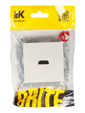 Розетка СП BRITE HDMI РHDMI-0-БрБ механизм бел. IEK BR-H10-K01