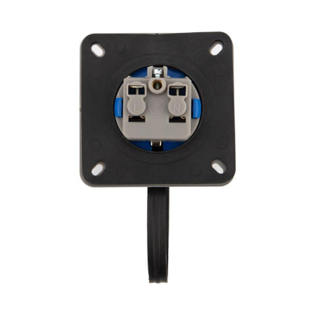 Розетка настенная фланцевая влагозащищенная с крышкой 16А 2Р+РЕ IP68 Rexant 111-124