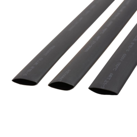 Трубка термоусадочная двустенная клеевая 18/6 (3:1) черн. 1м Rexant 21-9008