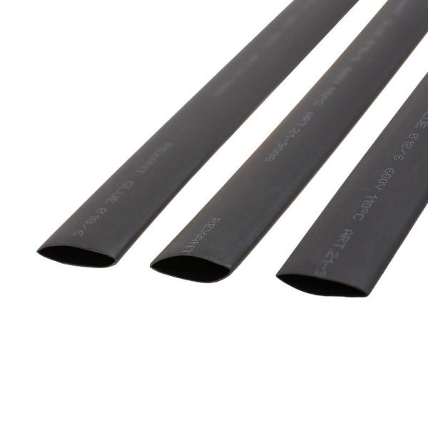 Трубка термоусадочная двустенная клеевая 18/6 (3:1) черн. 1м Rexant 21-9008