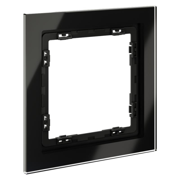 Рамка 1-м S70 стеклян. черн. Voltum VLS110108