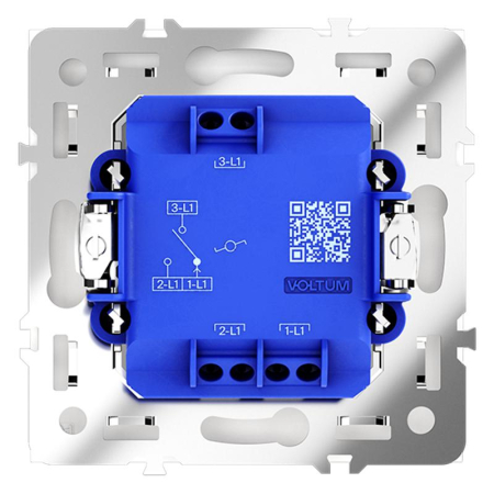 Переключатель проходной 1-кл. СП S70 10А механизм бел. глянцевый Voltum VLS010301